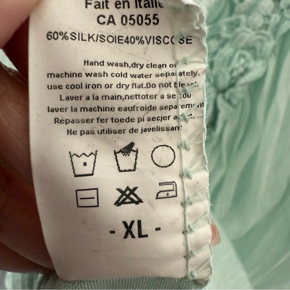 🪽 60% Silk Floral Lace Tunic Top - Made in Italy - Size XL - Picture 7 of 8